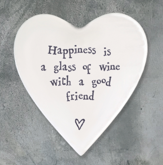 Glass of wine with Friends porcelain coaster