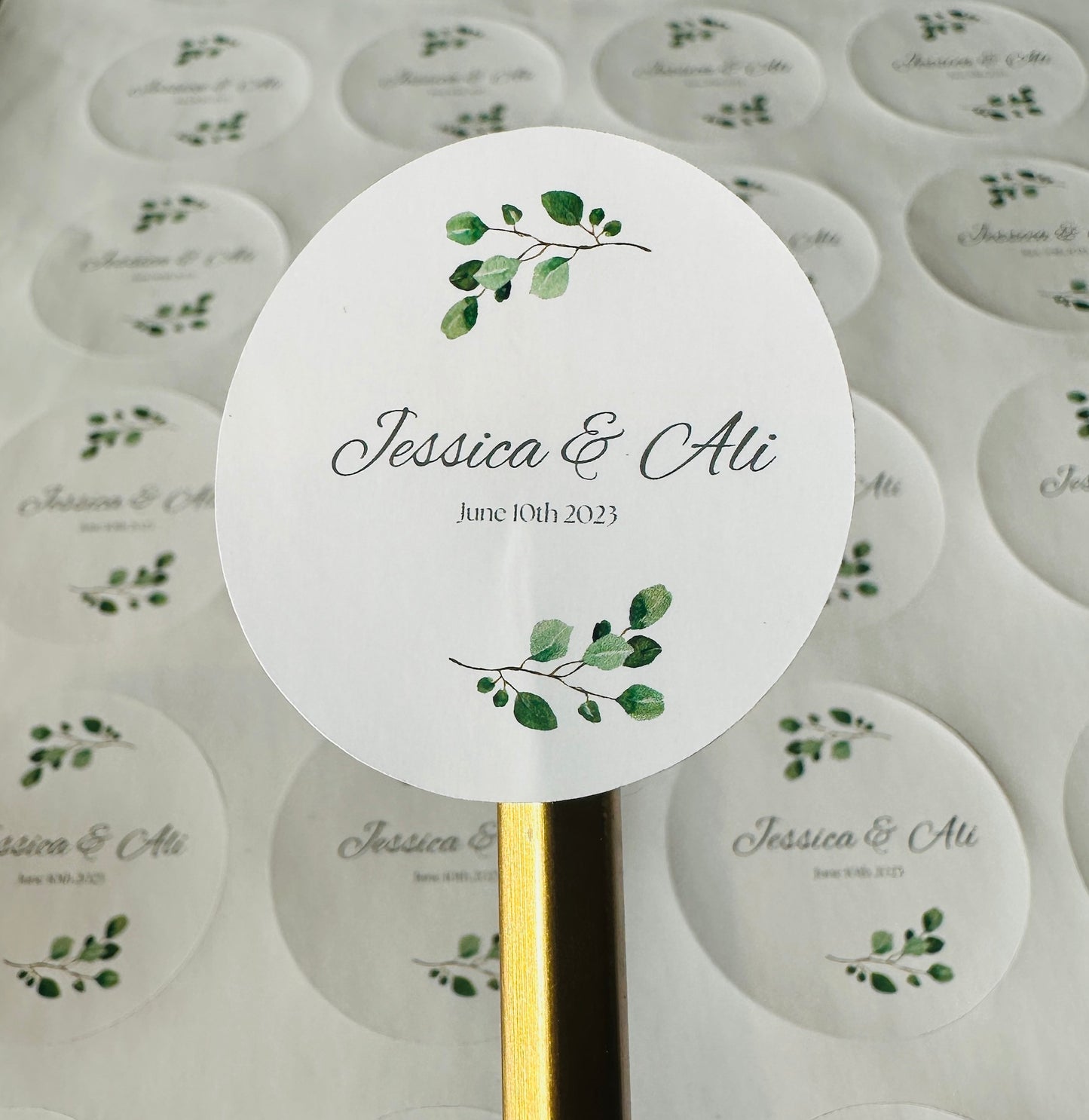 Eucalyptus wedding stickers, wedding labels, eucalyptus greenery favour sticker, wedding favours thank you stickers