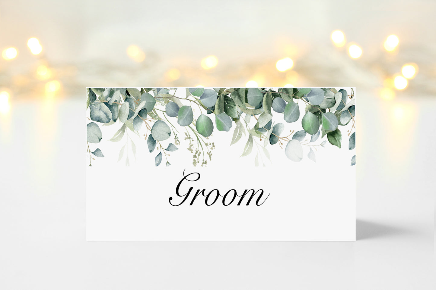 Eucalyptus Place card settings, Wedding Name cards, Wedding Table Accessories