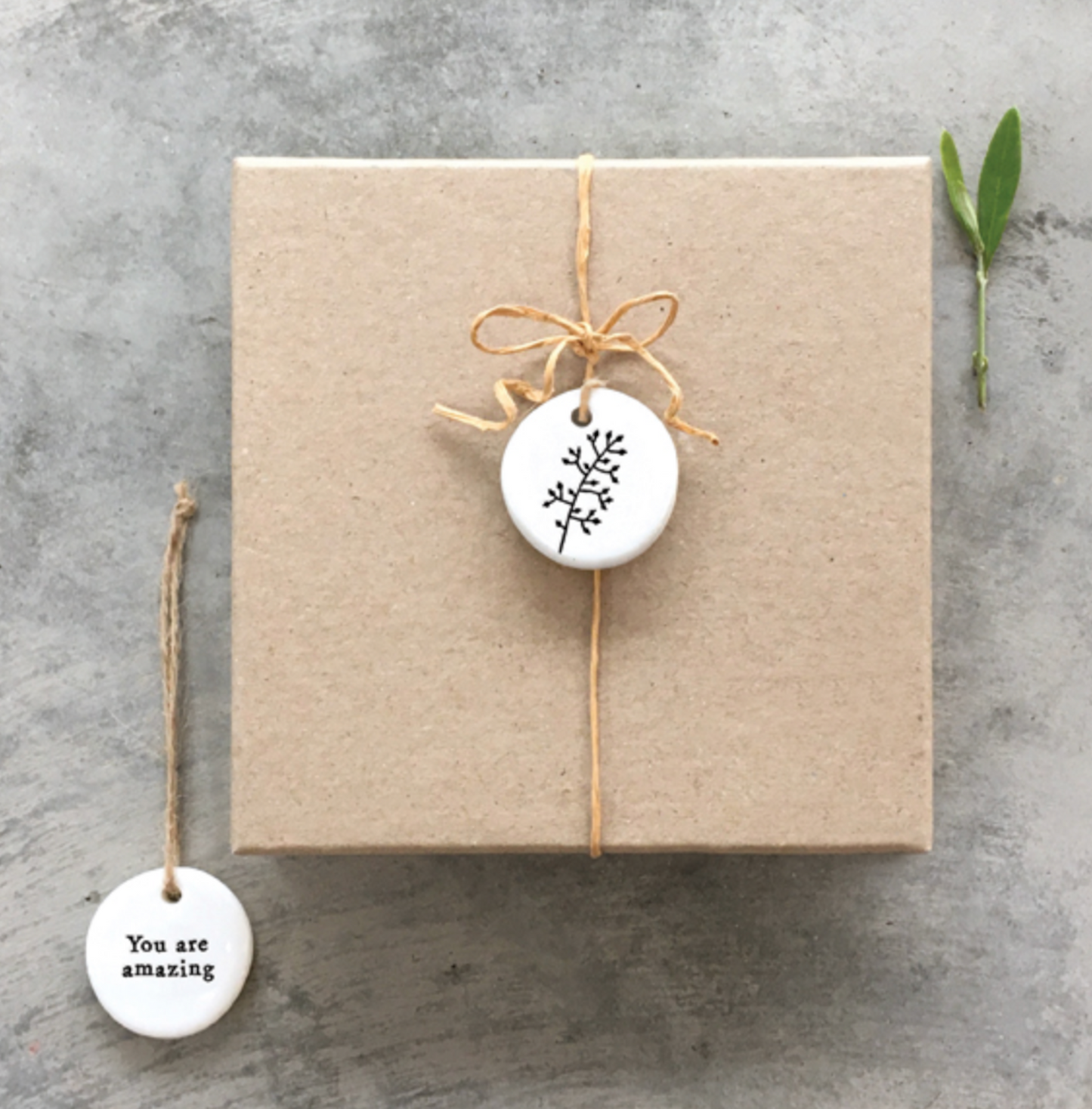 Mini Porcelain Hanging Tag You Are Amazing
