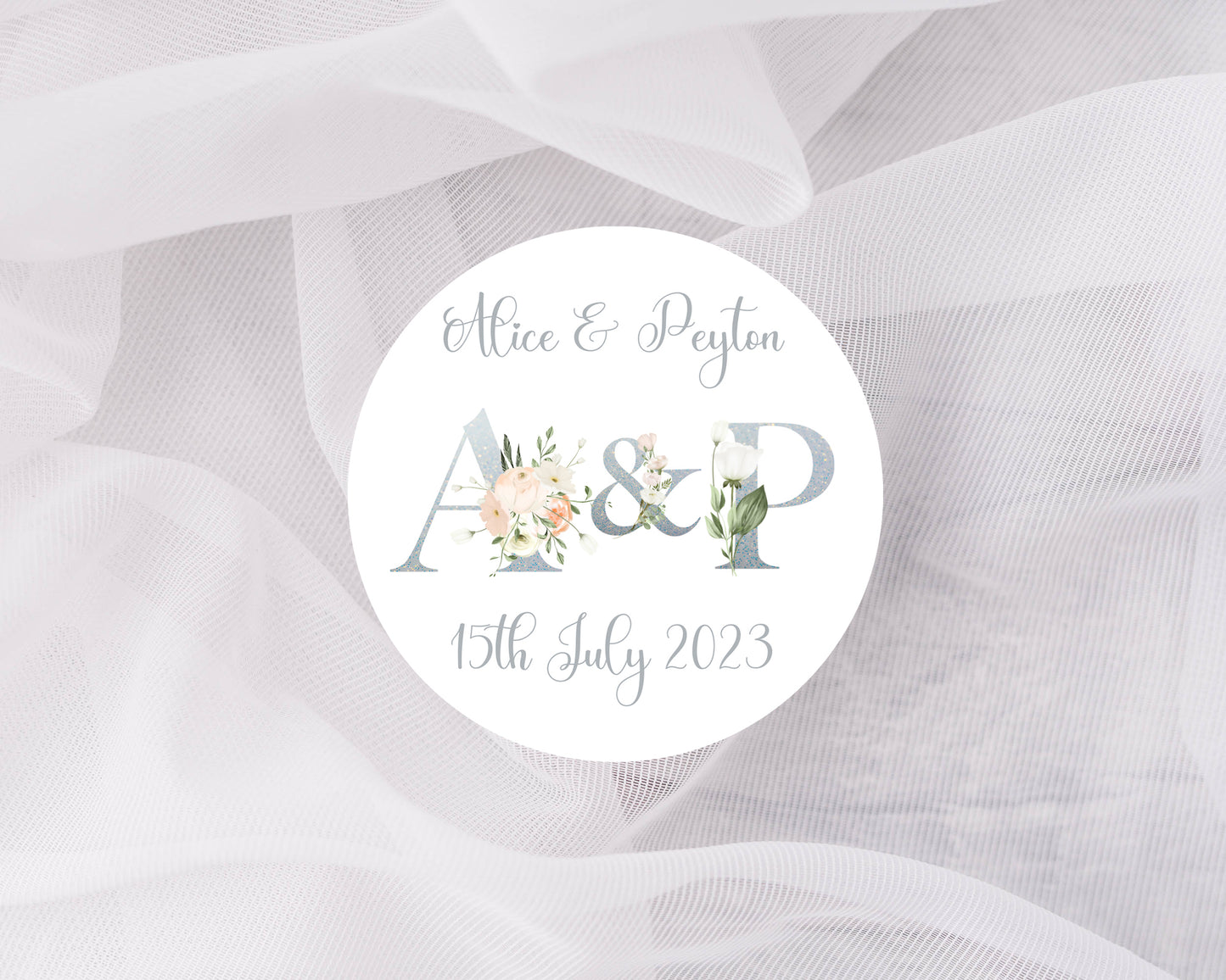 Wedding Stickers Personalised, wedding labels, Floral stickers, wedding favour labels, thank you stickers, Confetti cone stickers
