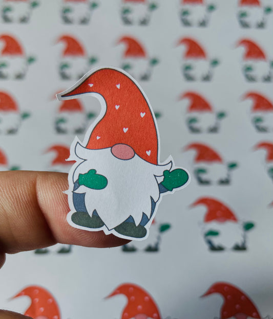 Christmas Gnome Stickers Red