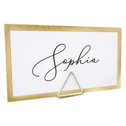 Gold Metal Triangle Place Card Holders PK 10