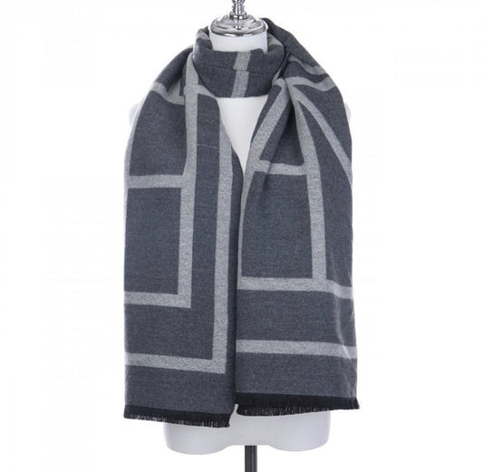 Grey Stripped print scarf wrap