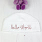 Personalised New Baby Hat, hello World