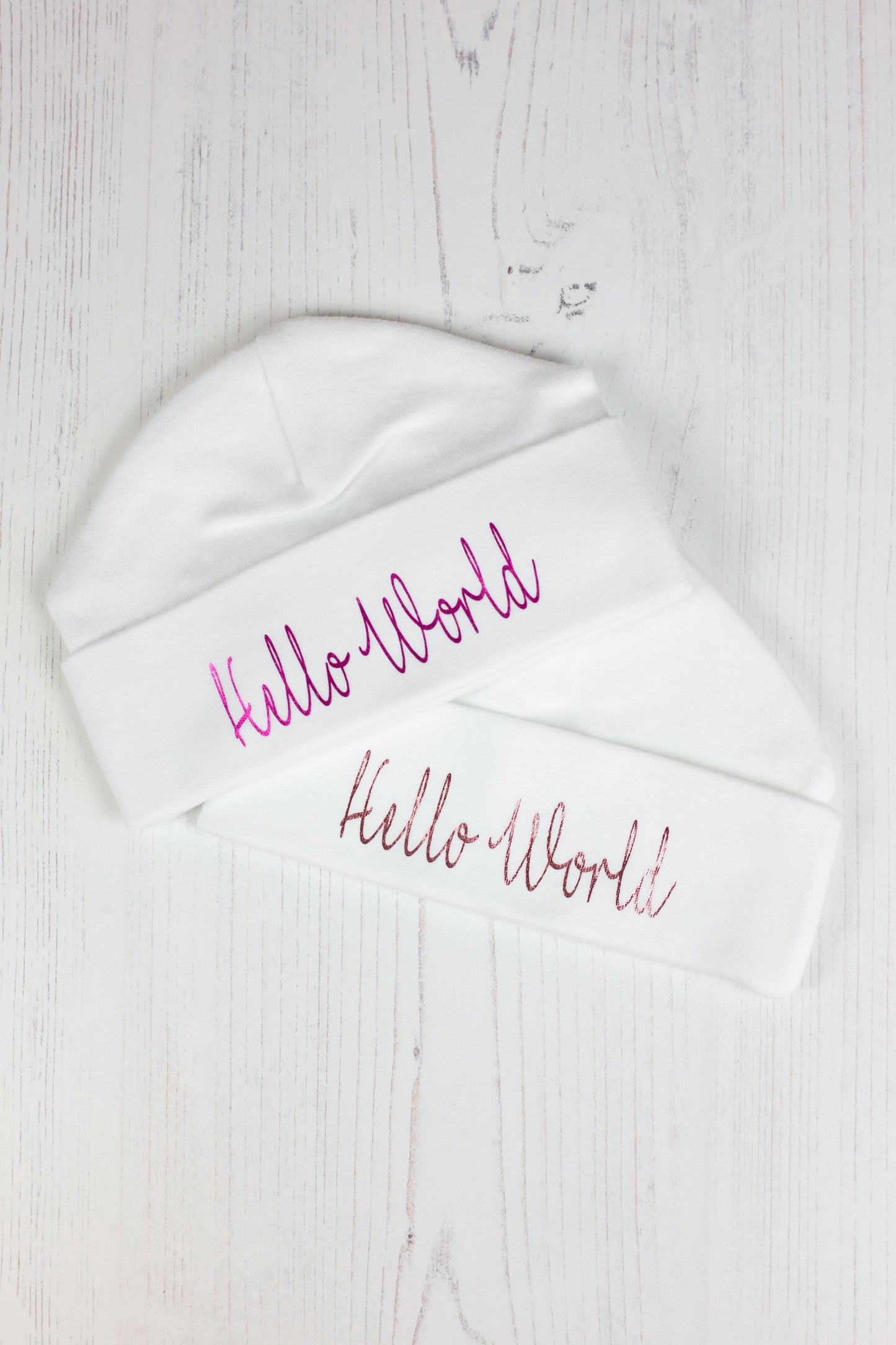 Personalised New Baby Hat, hello World