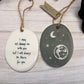 East of India Hanging Decoration, unique gift, friendship gift, White & Grey Sgraffito I may not be with You Ceramic Hanger