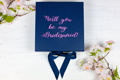 Personalised Bridesmaid Proposal Gift Boxes, Bridesmaid gift boxes, Navy Blue Gift Boxes