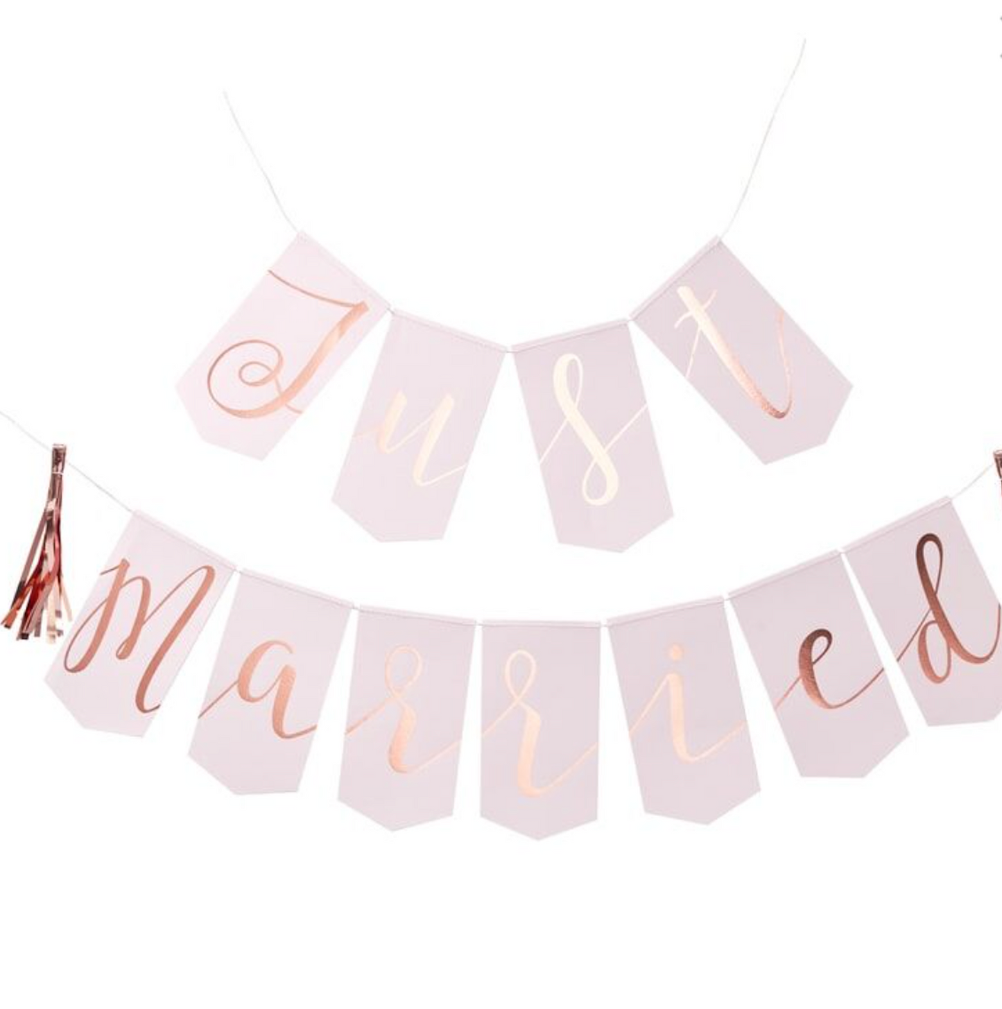 Just Married Rose Gold Wedding Bunting