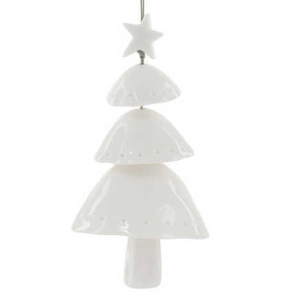 East of India Christmas Tree Porcelain Bell