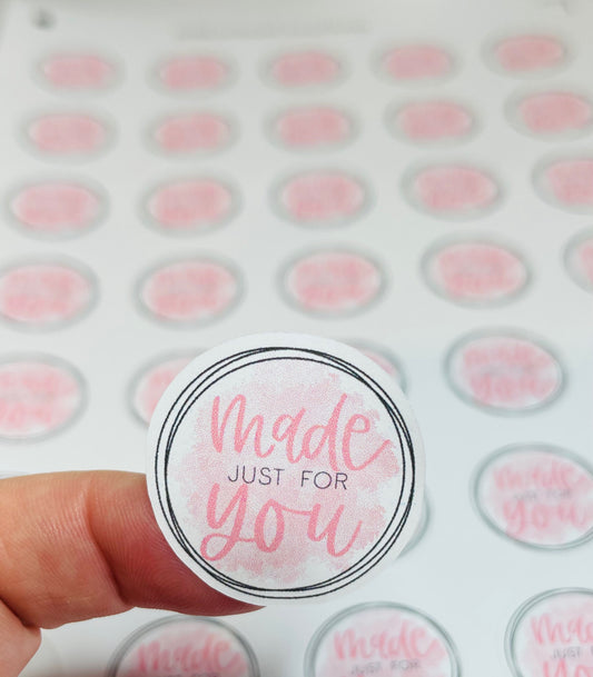 Made just for you small business stickers