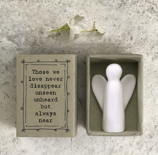 Matchbox Porcelain Angel Ornament, In Memory Gift, Porcelain Angel Birthday Gift, Porcelain Gift, Home Gift