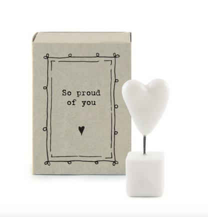 Porcelain Heart Matchbox Gift, So Proud Of You, Thinking Of You,  Gifts For Friends, Difficult Time Gifts, Small Keepsake, East Of India