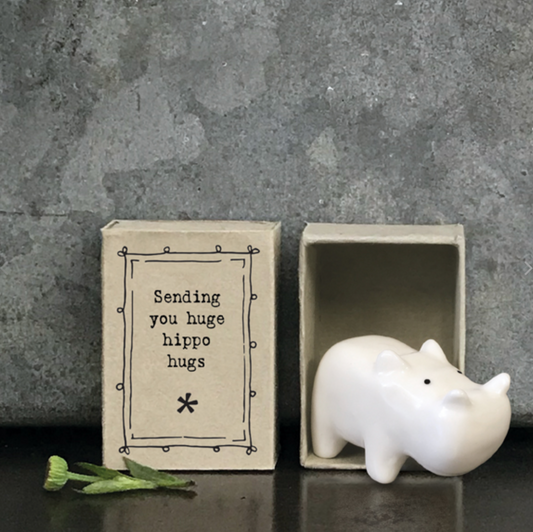 Matchbox Gift Porcelain Hippo Ornament