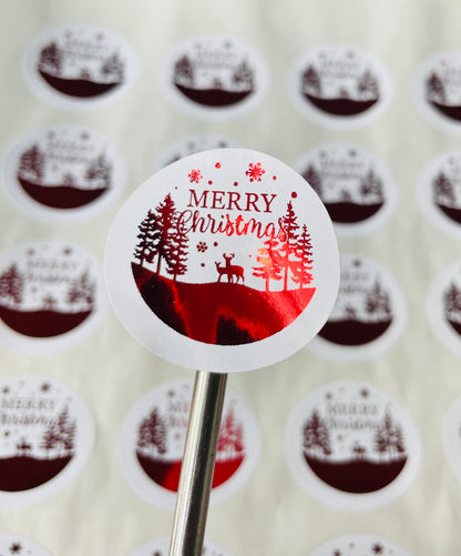 Merry Christmas Foil Stickers, Stickers Sheets, Foiled Labels, Foil labels, Envelope Seals