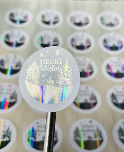 Merry Christmas Foil Stickers, Stickers Sheets, Foiled Labels, Foil labels, Envelope Seals