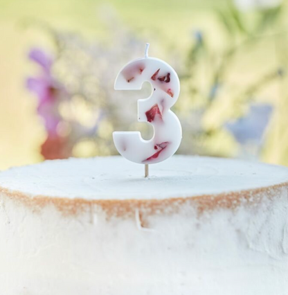 Pressed Petals 0-9 Numbers Cake Candles