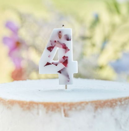 Pressed Petals 0-9 Numbers Cake Candles