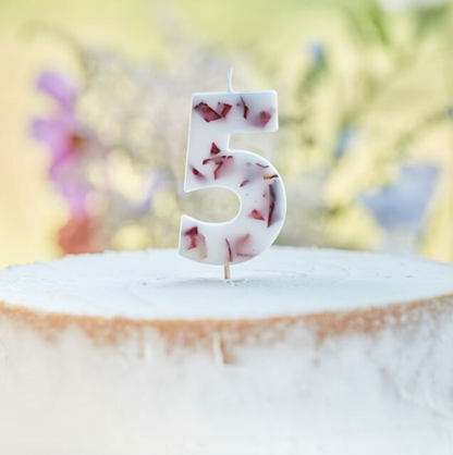 Pressed Petals 0-9 Numbers Cake Candles