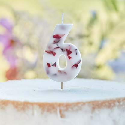 Pressed Petals 0-9 Numbers Cake Candles