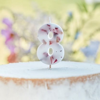 Pressed Petals 0-9 Numbers Cake Candles