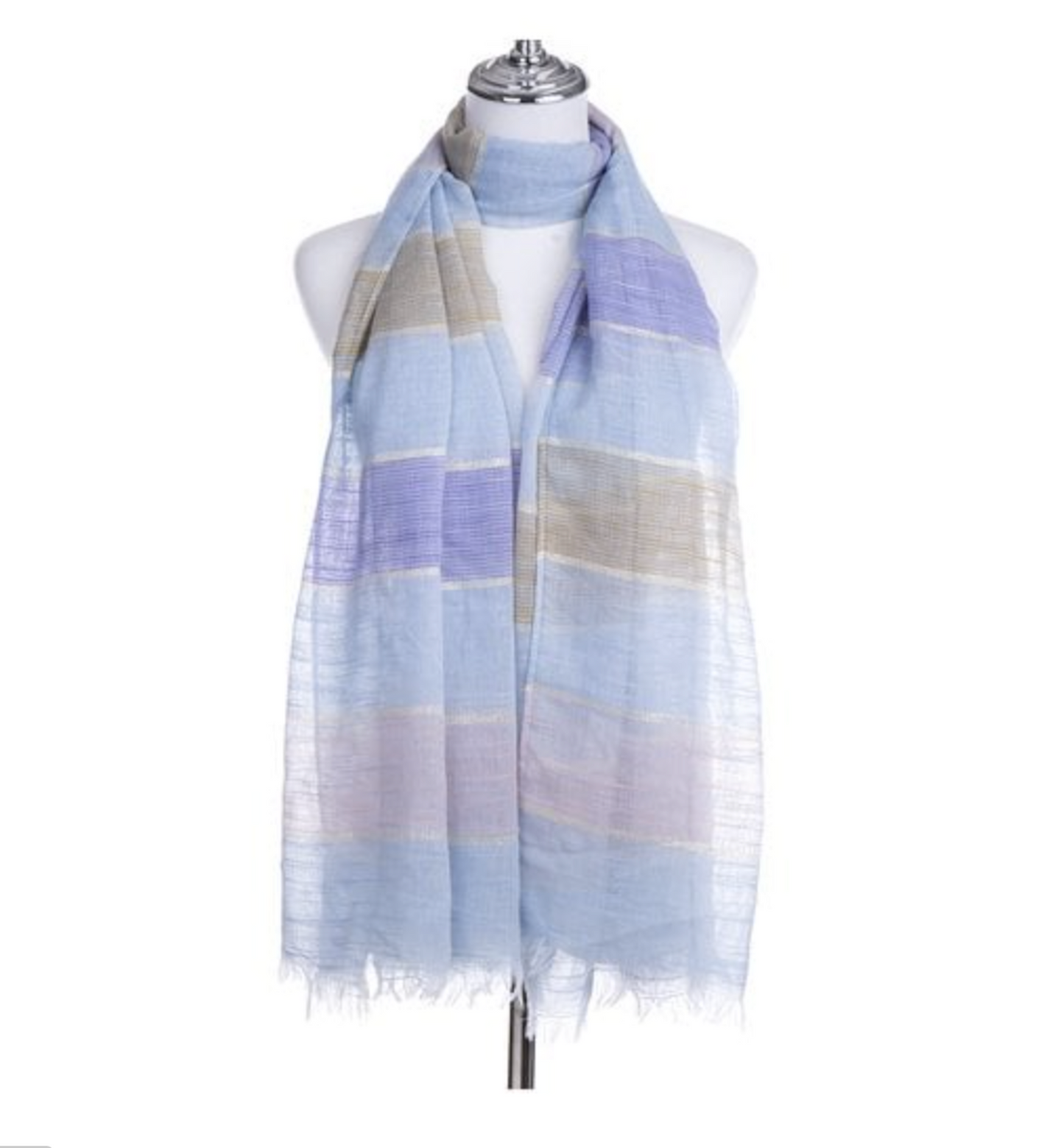 Pale Blue Stripped ladies scarf, Christmas Gift for her, women's scarves, soft blue scarf