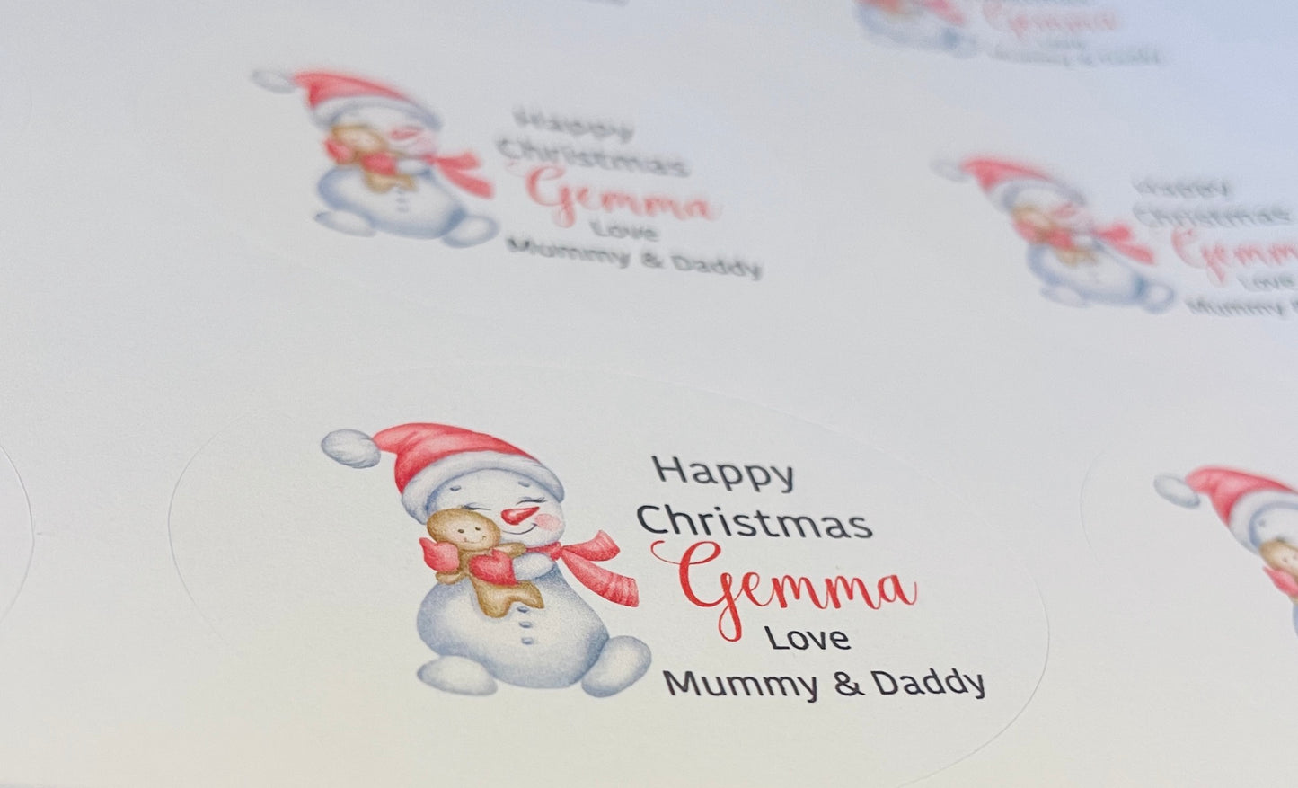 Personalised Snowman Christmas Stickers, Christmas Envelope Seals, holiday stickers