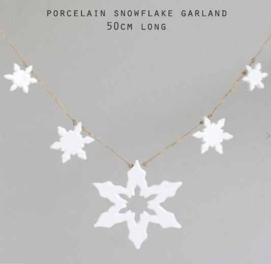 Christmas Snowflake porcelain bunting