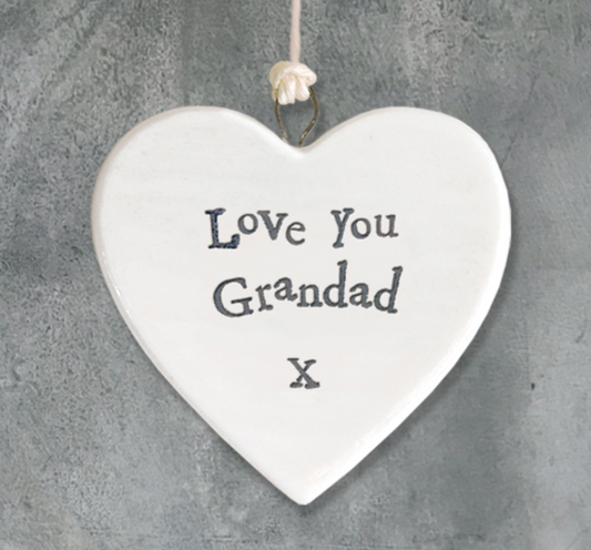 Love You grandad Porcelain Heart, fathers Day Gift