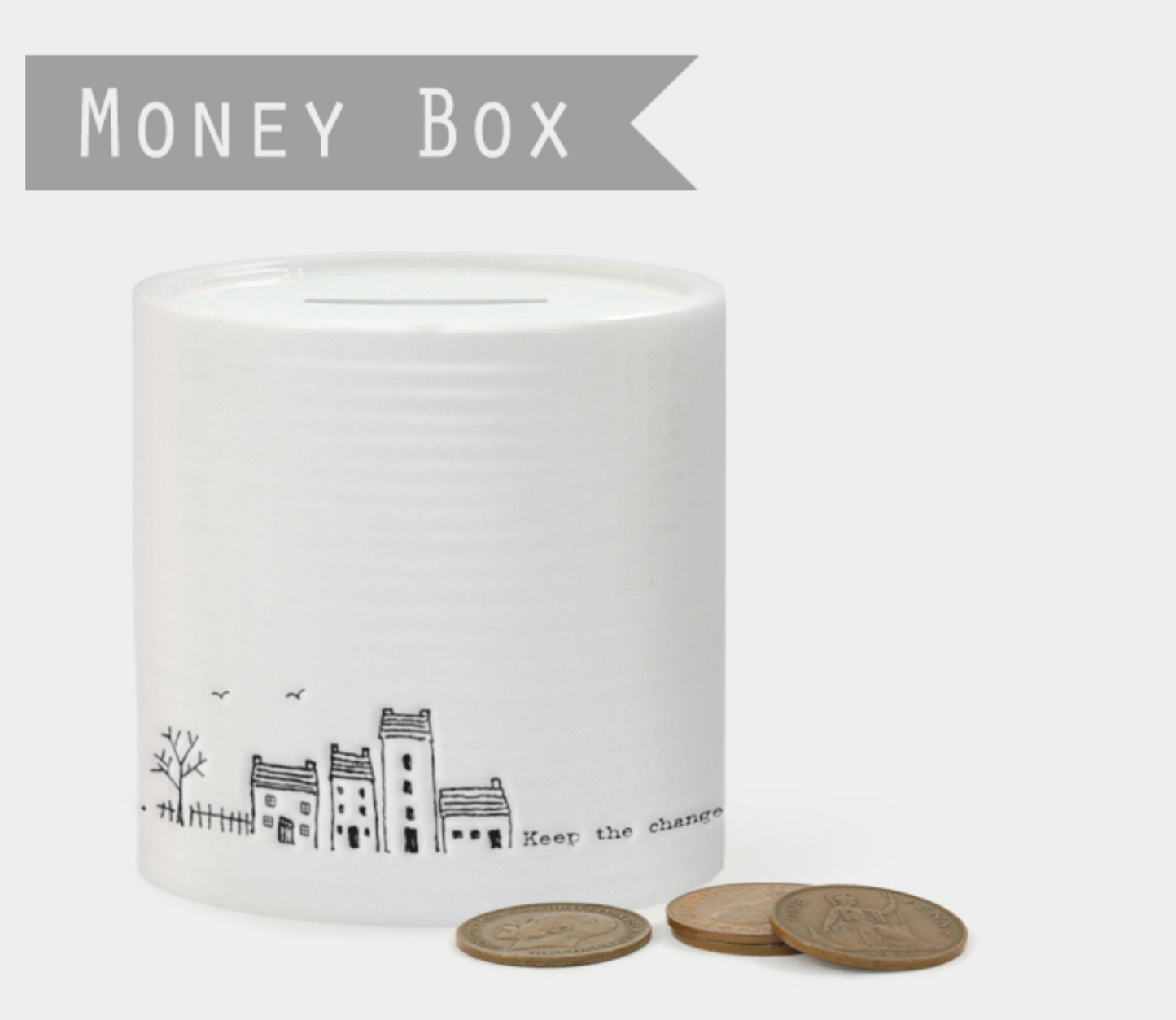 Porcelain keep the change Money Box