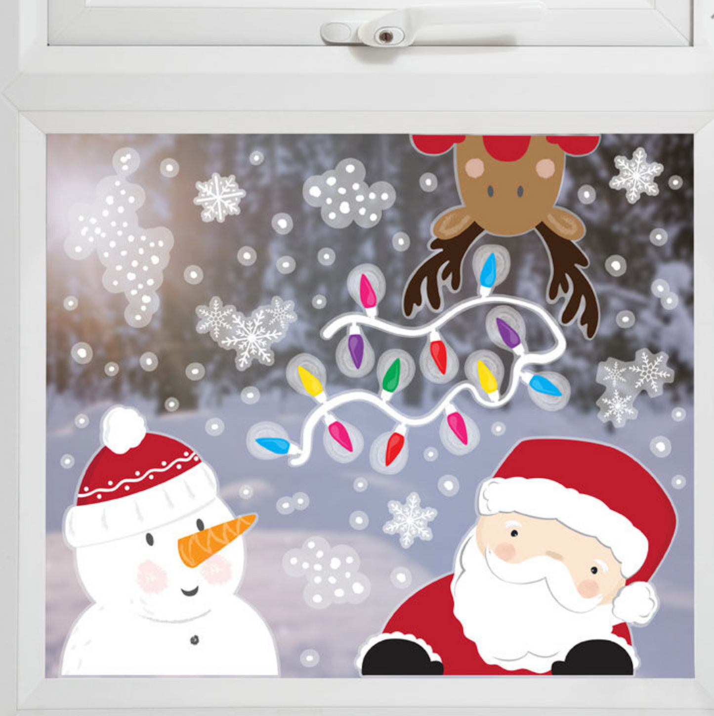 Santa Reindeer Christmas Window vinyl stickers