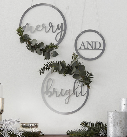 Merry & Bright Acrylic Christmas Wreath