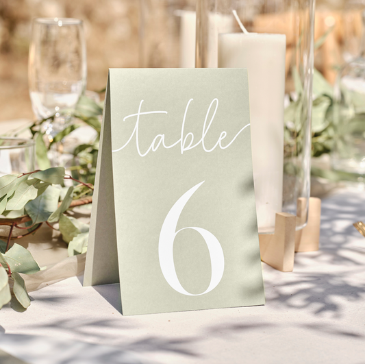 Sage Green Wedding Table Numbers, Wedding Table Decorations, Wedding Decor, Eco Friendly