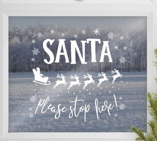 Santa Please stop Here window Sticker