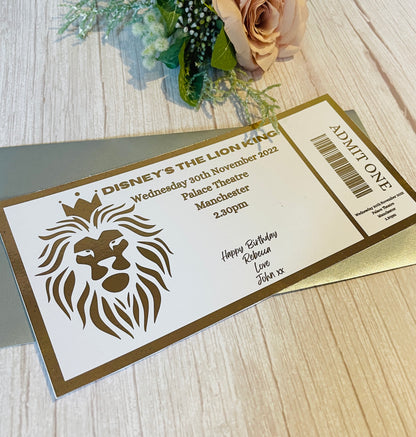 Gift Golden Ticket, Foiled Voucher, Personalised Ticket, Mother's Day gift, Surprise Holiday, Personalised Gift, Birthday Event, Real Foil