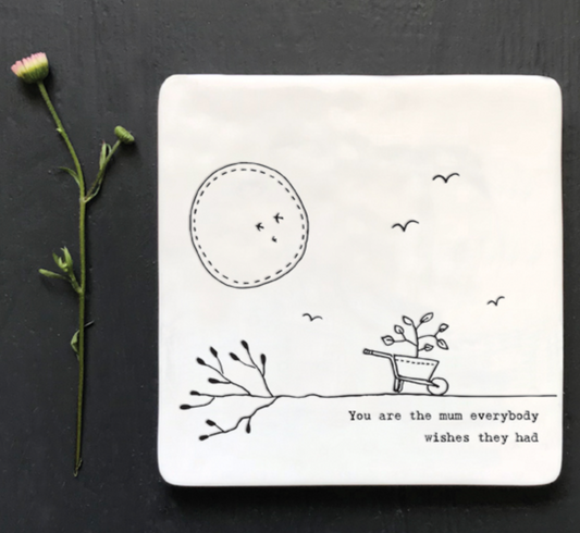 Mothers day gift,Porcelain Coaster, gift ideas, Porcelain Gift, Porcelain Keepsake, East of India coaster