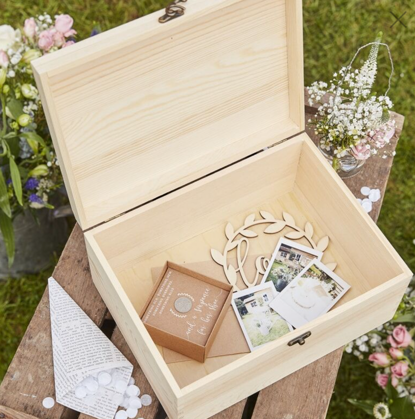 Wooden wedding memory box