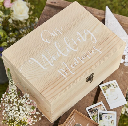 Wooden wedding memory box