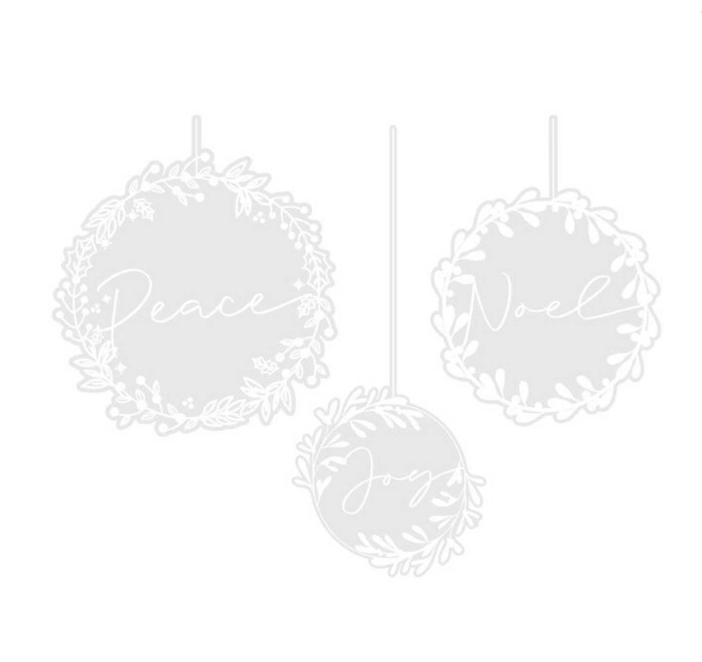 White Wreath Window Christmas Sticker