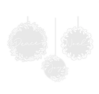 White Wreath Window Christmas Sticker