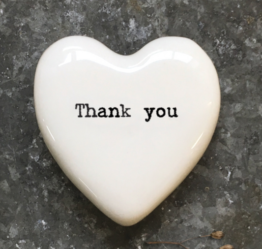 Thank you porcelain gift, Thank you present, Gifts for teachers, White Heart