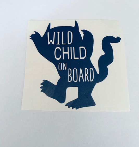 Wild Child on Board, Child on Board, car sticker, window stickers, bumper stickers