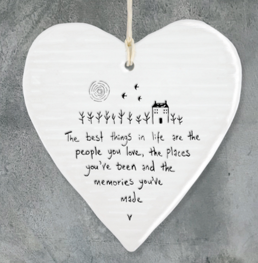 Porcelain hanging heart Friendship gift