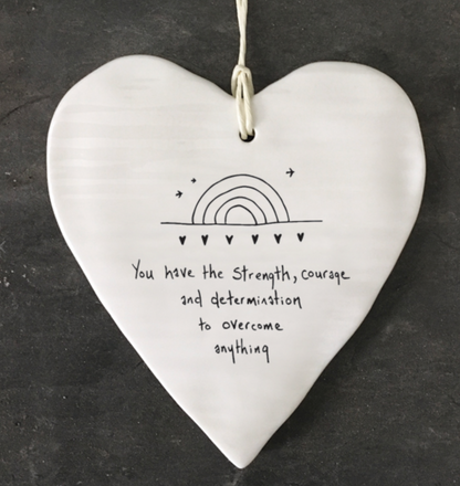 East Of India Porcelain Hanging Heart gift idea