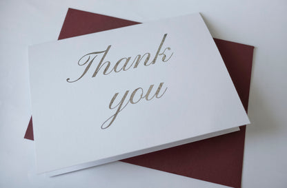 Foiled Thank you Cards, Wedding Thank you Cards, Pack of 3